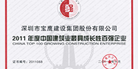 我集團連續(xù)入選中國建筑業(yè)最具成長性百強企業(yè)并被評為2012年度全國建筑業(yè)AAA級信用企業(yè)