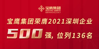 寶鷹集團(tuán)入圍2021深圳500強(qiáng)企業(yè)，位列136名