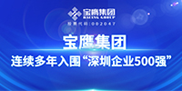 連續(xù)多年！寶鷹集團(tuán)入圍“深圳企業(yè)500強(qiáng)”